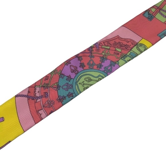 Authentic Hermes Tour De Cles Silk Twilly Scarf - Picture 7 of 9